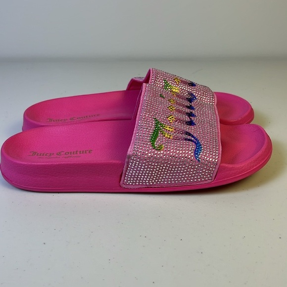Juicy‎ Couture WOMEN'S WANDER RHINESTONE SANDALS WOMEN'S IN PINK RAINBOW Size 9 - Picture 14 of 15